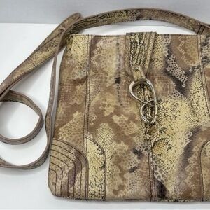Jessica Simpson Faux Snake Skin Shoulder Bag Cross Body Purse 10”X10”